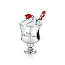 WOSTU 100% 925 Sterling Silver Chocolate Cake Charm Biscuit Candy Bead Enamel Pendant Fit Original Bracelet Necklace Jewelry