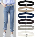 8 Styles No Show Women Stretch Belt Invisible Elastic Web Strap Belt with Flat Buckle for Jeans Pants Dresses