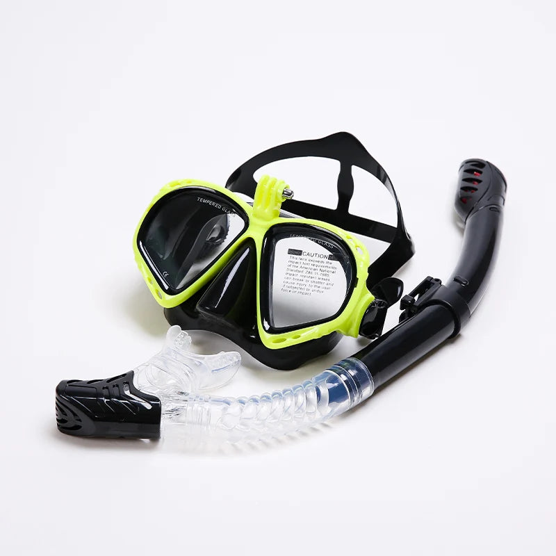 Fashion snorkeling mask snorkel set diving mask  swimming goggles snorkel is suitable for GoPro underwater sports camera