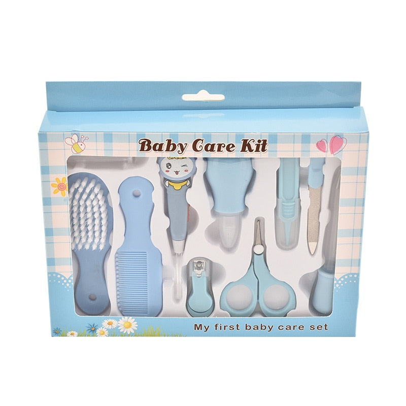 Multi-piece baby care set newborn hair trimmer nail thermometer beauty brush set scissors comb teether function children's wash