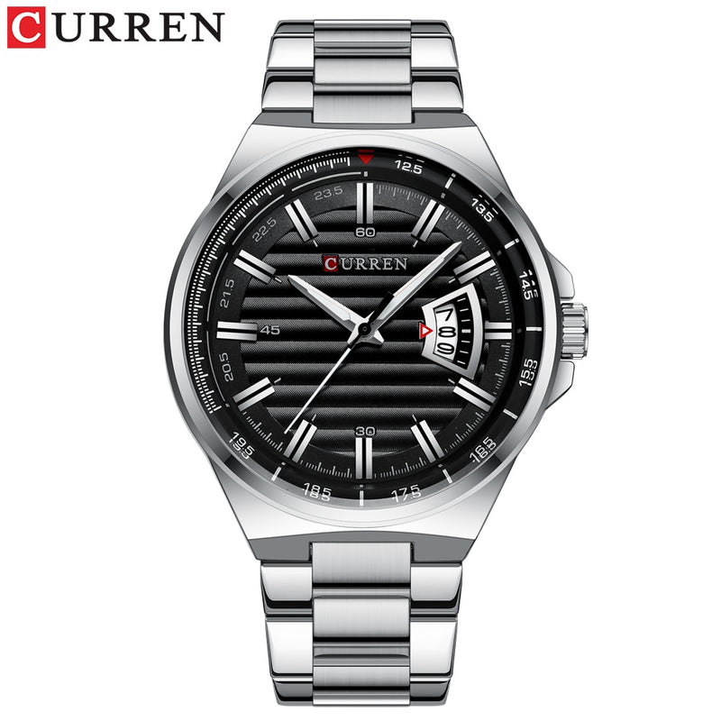 Top Brand CURREN Luxury Quartz Watches for Men Wrist Watch Classic Silver Stainless Steel Strap Men&