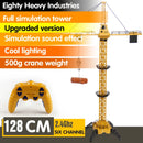 New 2024 Upgraded Version Remote Control Construction Crane 6CH 128CM 680 Rotation Lift Model 2.4G RC Tower Crane Toy For Kids