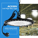 Super Bright UFO High Bay Light AC 220V 100W 150W 200W IP65 Waterproof LED Industrial Lighting For Garage Gym Factory Warehouse