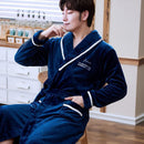 Liebhaber Korallenfleece Robe Herbst Winter Warme Schlafanzug Frauen Männer Verdicken Flanell Bademantel Lounge Nachthemd Hauskleidung Übergröße