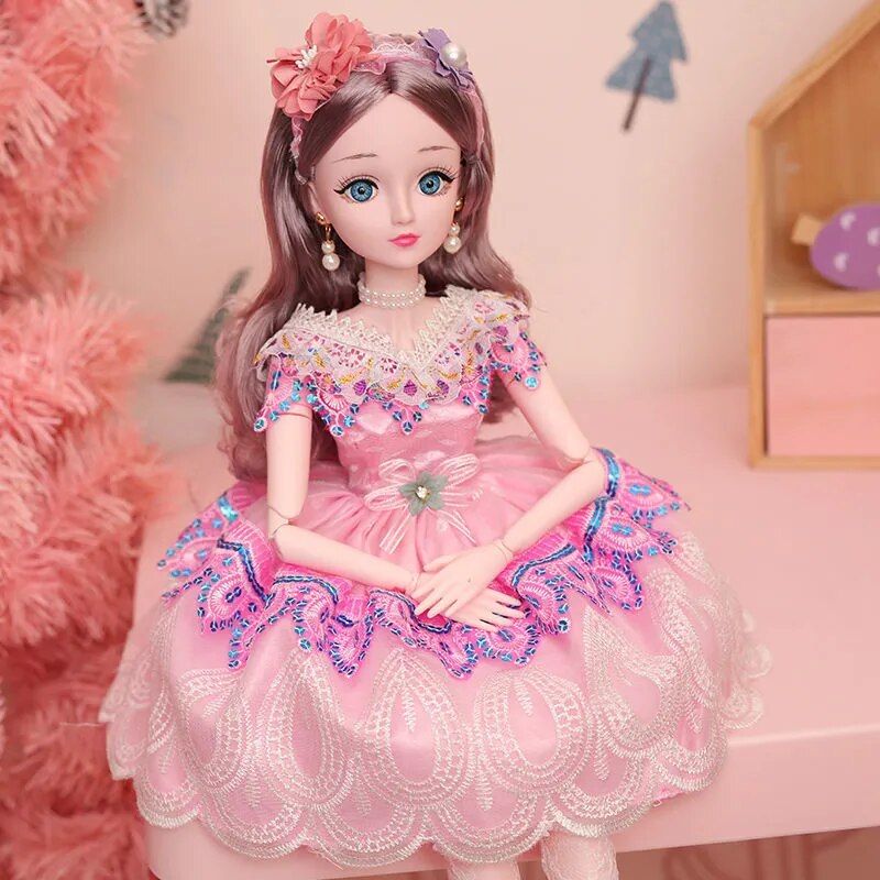 60cm oversized blue eyes beautiful doll set girl educational toy princess children single simulation girl doll birthday gift