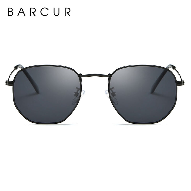 BARCUR Retro Reflective Sunglasses Classic Man Minimalist Stainlesss Steel Frame Eyewear Sun Glasses Women Oculos De Sol