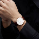 Hannah Martin Hochwertige Roségold Zifferblatt Uhr Herren Leder Wasserdichte Armbanduhr Damen Kleid Mode Japan Quarzwerk Saat