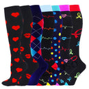 3/6/7 PairsCompression Socks Women Knee High 30mmHg Sports Socks Edema Diabetes Varicose Veins Running Cycling Marathon Socks