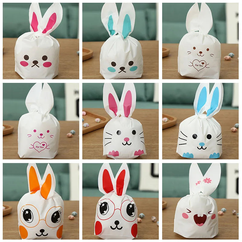 Special Price 50pcs 13.5x22cm Cute Rabbit Ear Plastic Bag Cookie Bags Christmas Gift Bags Candy Birthday Party Wedding Decorate