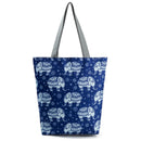New Lady Tote Bags Black White Cute Cat Printed Fabric Eco Handbag High Capacity Shopping Office Reusable Casual Shoulder Bag