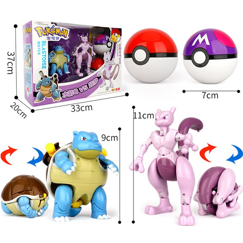 Pokemon Figures Ball Variant Model Pikachu Jenny Turtle Pocket Monsters Action Figure Toy Christmas Gift Box