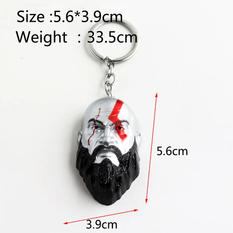 Game God Of War 4 Kratos Leviathan Axe Keychains Exquisite Crystal Carved pattern Axe Pendant key holder Souvenir Keychain Toys