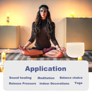 CVNC 11 Inch Chakra Frosted Quartz Crystal Singing Bowl C D E F G A B Note for Meditation Sound Healing Free Mallet & O-ring