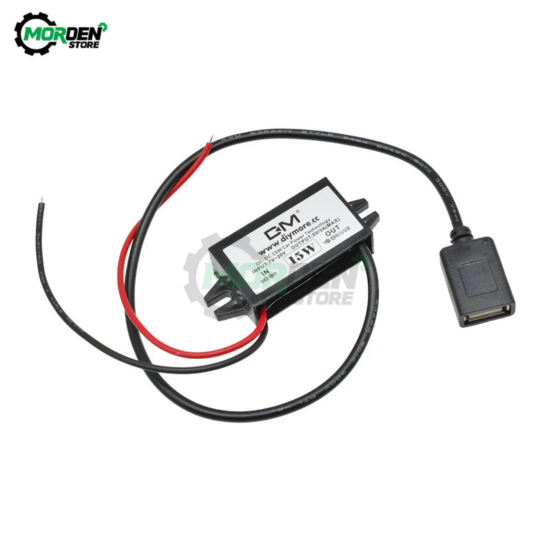 DC-DC 12V to 5V Car Power Converter 3A 15W Micro Mini USB Step Down Voltage Power Supply Output Adapter Low Heat Auto Protection