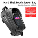 ROCKBROS Bike Bag Front Phone Bicycle Bag For Bicycle Tube Waterproof Touch Screen Saddle Package For 6.5Inch Bike Accessories
