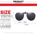 VIVIBEE Big Size Flip Up Clip on Sunglasses Polarized Gradient Grey Lens Oversized Driving UV400 Protection Fishing Accessory