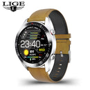 LIGE Smart Watch Men Touch Screen Watch Heart Rate Blood Pressure Monitoring Information Reminder Bluetooth Call Man Smartwatch