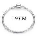 BISAER 100% 925 Sterling Silver Basic Snake Chain Zircon Bracelets Blue Demon Eye Bracelet & Bangles Charm Sizes 17–21 Jewelry