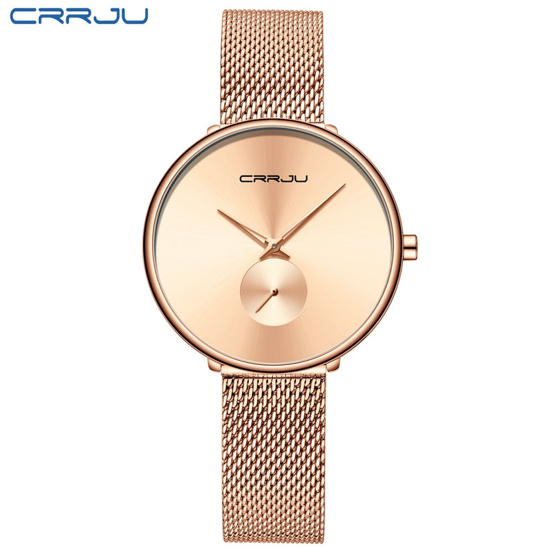 watch for women CRRJU Luxury Stylish Silm Watch Ladies Dress Wristwatch Minimalist Waterproof Quartz Cool Watches reloj mujer