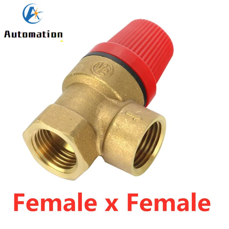 1pcs Brass Safety Valve Drain Relief Switch For Solar Water Heater Inner & Outer Wire Brass Safety Valve 1/2" 3/4"