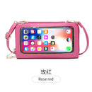 Buylor New Touch Screen Phone Women's Bag PU Leather Crossbody Shoulder Strap Handbag for Women FID Anti-theft Brush Long Wallet