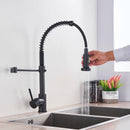 Brushed Gold Kitchen Sink Faucet One Handle Spring Hot and Cold Water Tap Deck Mounted Bathroom Kitchen Crane