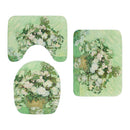 Toilet Mat Set 3D Van Gogh Oil Painting Sunflower Starry Night Floor Rugs Bathroom Shower Flannel Non-Slip Carpet Toilet Cushion