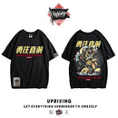 UPRISING Street fashion brand traffic accident T-shirt motorcycle afraid of hip-hop personality European and American cartoon