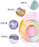 Ins Hot Sequined Beach Swim Circle Float Water Pool Party Inflatable Swimming Ring Baby Float Round Sequins Glitter Air Mattress