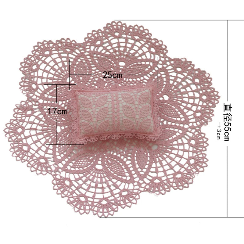 Newborn Photography Props Hollow Lace Blanket Baby Girl Boy Photography Props Pillow  Photo Shoot Studio Accessories