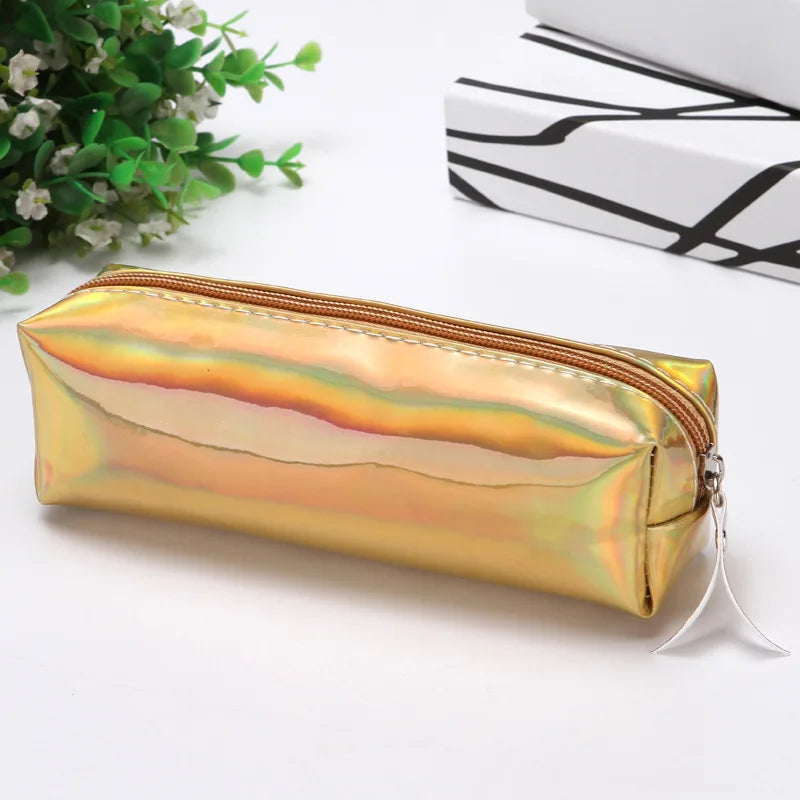 1 Pcs Kawaii Pencil Case Laser girl's heart is simple School Pencil Box Pencilcase Pencil Bag School Supplies Stationery