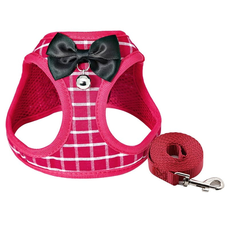 Adjustable Cat Harness Breathable Kitten Harness Leash Set with Bell Cute Anchor Harness Vest for Small Dogs Cat Accessories