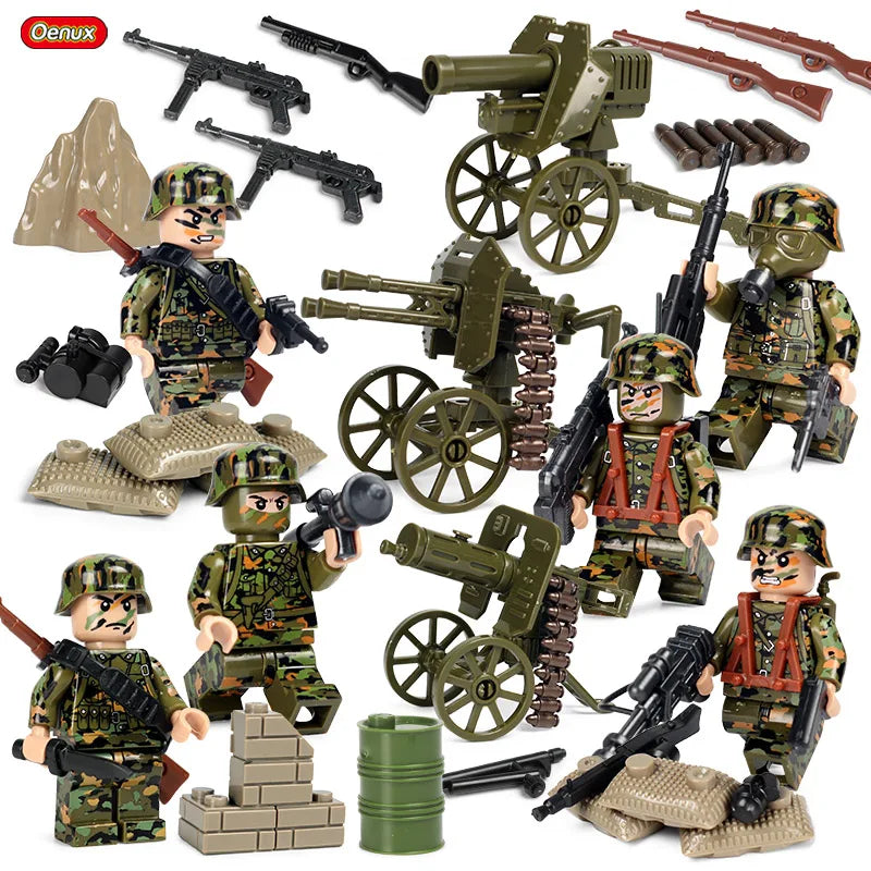 New WW2 Mini Soviet Russian Army Soldiers Figures Military Small Building Block The Battle Of Kursk Military Block Brick MOC Toy