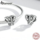 BAMOER 2024 New 925 Sterling Silver Mother and Daughter Hug Charm Beads for Charm Bracelet Personalized DIY Jewelry Making