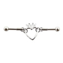 JHJT 14G Heart Industrial Piercing Surgical Steel Industrial Barbell Handcuffs Cat Star Cartilage Earring Body Jewelry