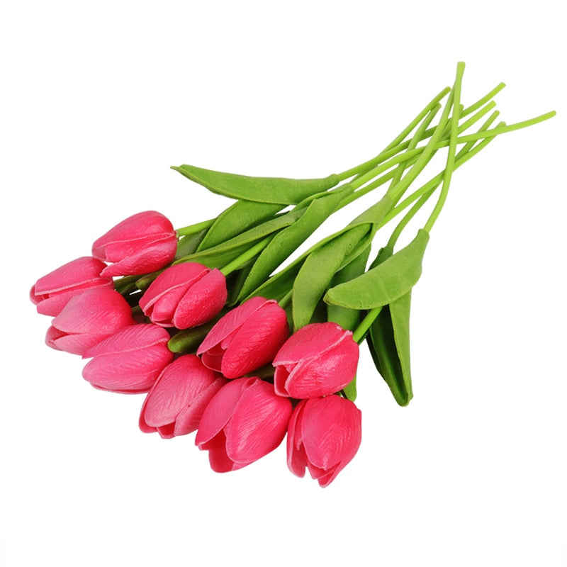 10/20pcs Tulips Artificial Flower PU Real Touch Fake Flower Tulip Bouquet Wedding Decoration Flowers Home Decor Garden Tulips