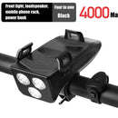 4in1 Bicycle Light USB Charging Lighting Cycling Phone Holders & LED Headlight Horn Bell MTB Power Bank for Bike Accessories