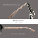 KINGSEVEN Handgefertigt 2022 Schwarznuss Holz Sonnenbrille Herren Polarisiert UV400 Schutz Halbrand Retro Brille Damen Oculos