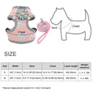 Dog Harness Leash Set Fashion Lovely Floral Breathable Adjustable Cat Harness Vest for Small Medium Dogs Cats Leashes Outdoor