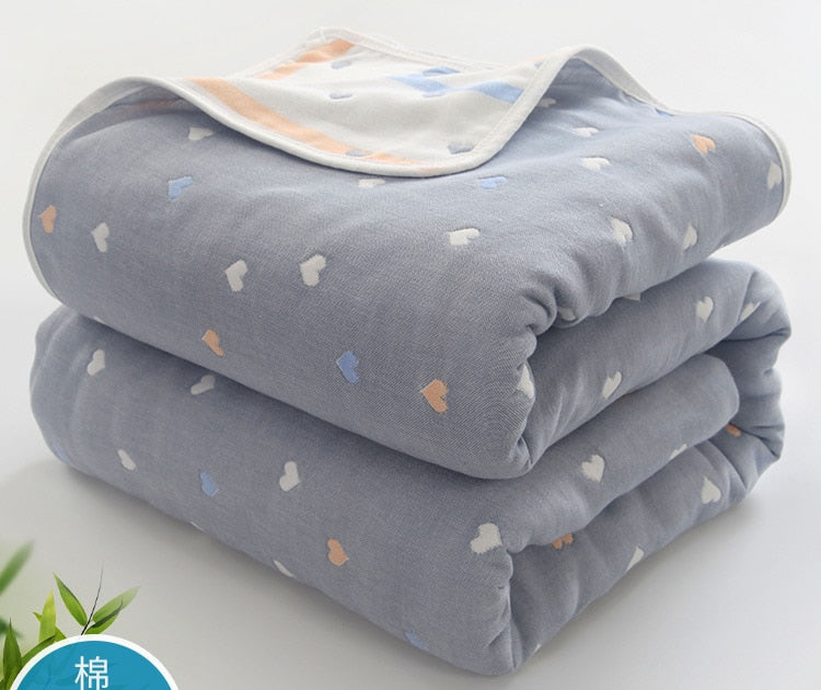 90*100cm Soft Breathable Cotton Baby Blanket for Newborn 6 Layers Muslin Gauze Growth Baby Quilt Newborn Baby Bath Swaddle Wrap