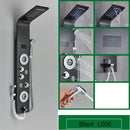 Black Bathroom Shower Panel SPA Massage Jet Shower Column LED Display Stainless Steel Shower System