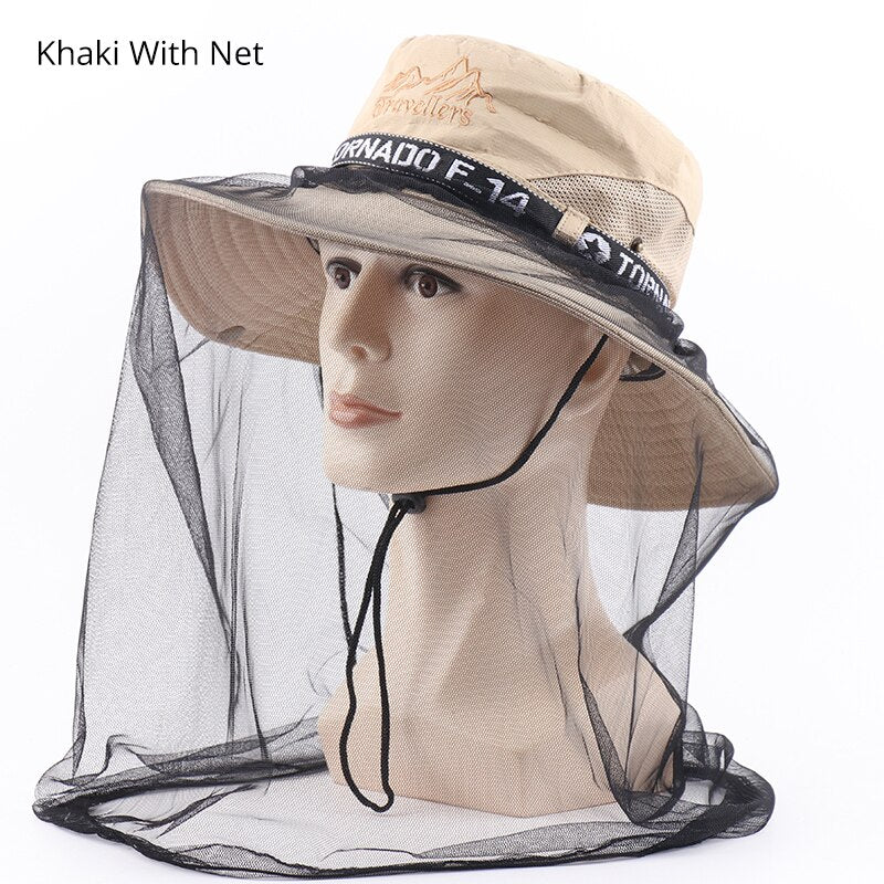 UPF 50+ Sun Hat Bucket Autumn Men Women Fishing Boonie Hat Sun UV Protection Long Large Wide Brim Mesh Hiking Outdoor Beach Cap