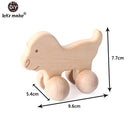 Let's Make Wooden Baby Toys 0 12 Month 1PC Toys For Babies Beech Car Hedgehog Elephant Educational Infants Developmental Newborn