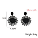 Neue asymmetrische schwarze Hängeohrringe für Damen, hohle Kristall-Tropfenohrringe, Rock, geometrische Statement-Ohrhänger, Aretes