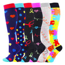 3/6/7 PairsCompression Socks Women Knee High 30mmHg Sports Socks Edema Diabetes Varicose Veins Running Cycling Marathon Socks