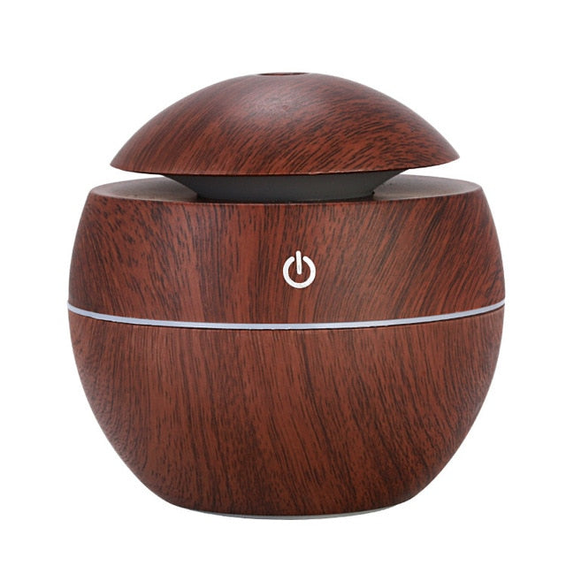 Mini Air Humidifier Ultrasonic USB Aroma Diffuser Wood Grain LED Night Light Electric Essential Oil Diffuser Aromatherapy Home