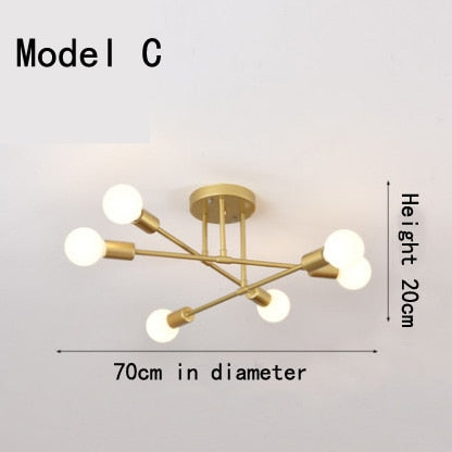 Modern Creative Lighting Warm And Romantic Golden Bedroom Modern Minimalist Personality Living Room Dining Room Ceiling Lamps
