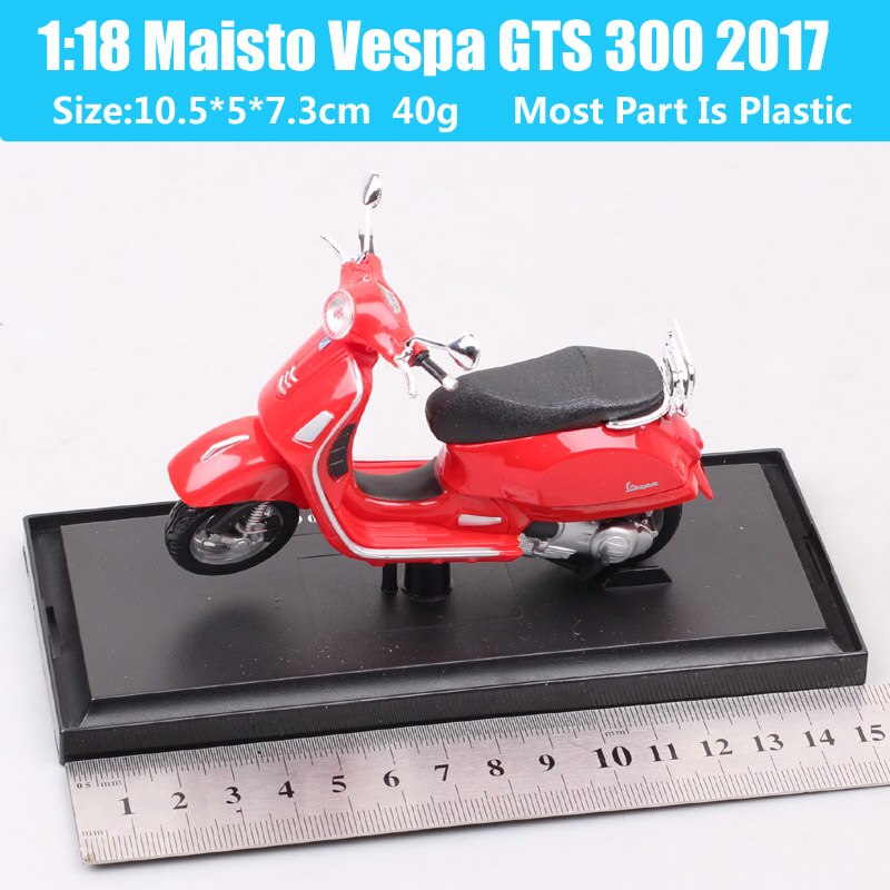 1:18 scale Piaggio Vespa Scooter 98 PK 125 GTR P150X 300 MP5 Primavera GTS motorcycle moto bike diecast vehicles toys model kids