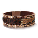 Amorcome Leopard Fashion Bracelets Woman Charm Multilayer Wide Wrap Leather Bracelets & Bangles Femme Party Jewelry Gift  2022