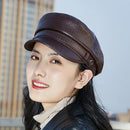 SILOQIN snapback hat unisex natural sheepskin leather Military Hats for men women genuine leather cap new trend brands flat cap